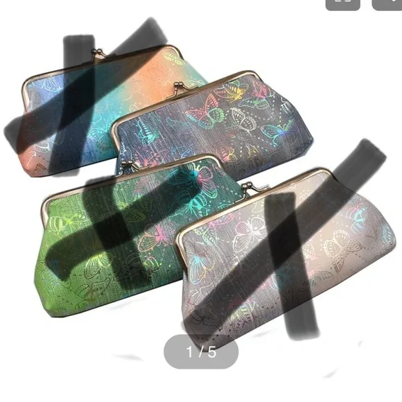 GRADIENT COLOR PRINTING BUTTERFLY MULTIFUNCTIONAL WOMEN CLUTCH/SOFT WALLET - Picture 2 of 4